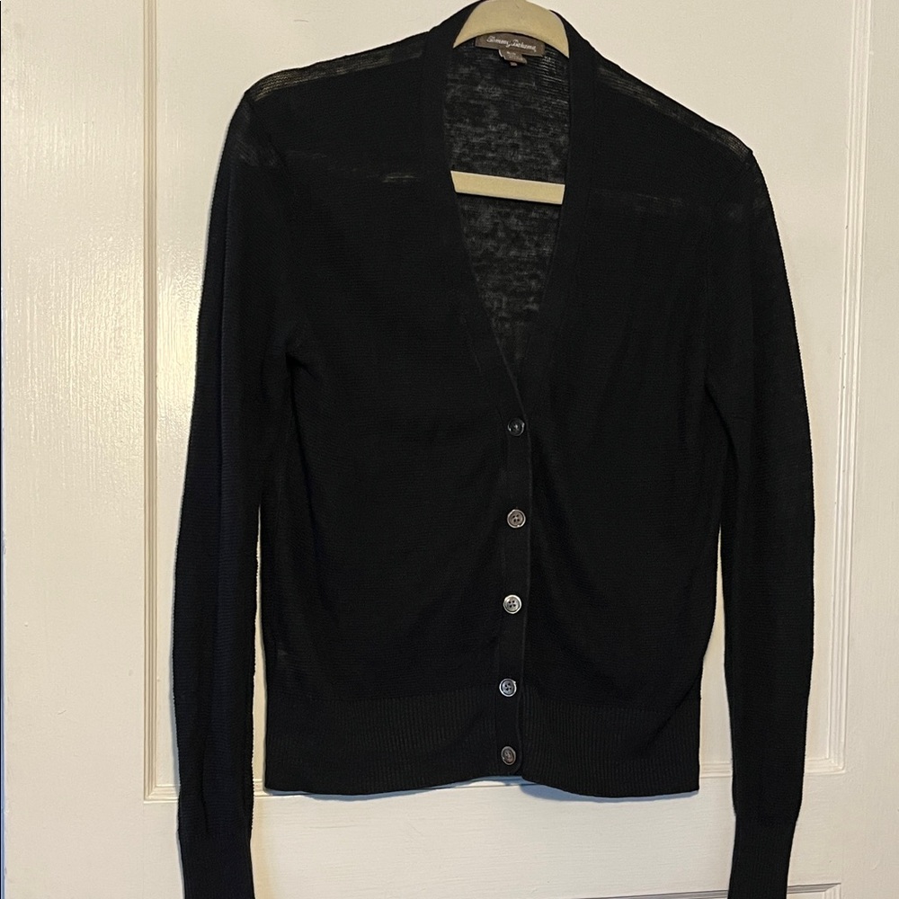 Tommy Bahama Classic lightweight linen Black Cardigan size small
